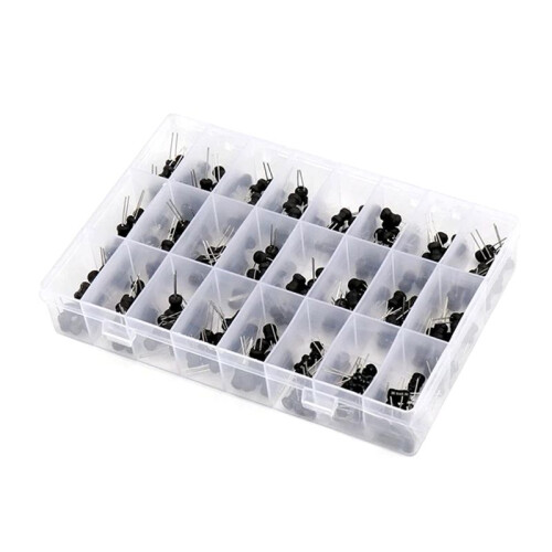 Electrolytic Capacitor Electrolytic Capacitors Kit 24Value Range 2.2uH-100mH Capacitors Assortment 240pcs Kit