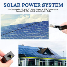 GPOE-48V10W PoE Converter Gigabit 12-24V to 48V Output Splitter for 802.3af or 48V Devices and Solar to PoE Conversion