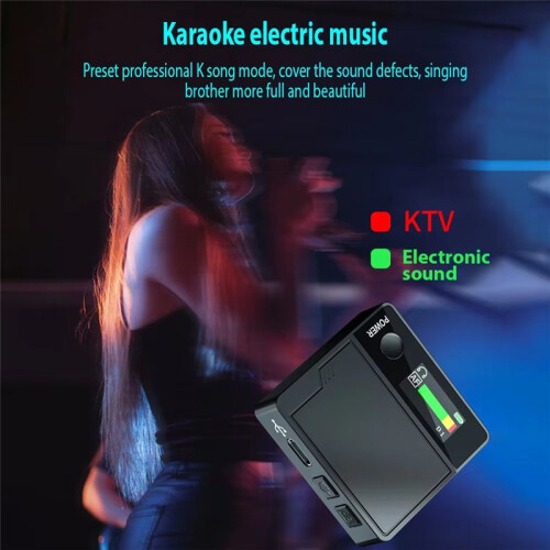 Voice Changer Built-in Mic 11 Sound Effects  Live Broadcast Handheld Clip- Microphone