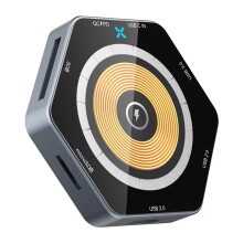 HUB 7 en 1 7 15 W Charge Rapide Sans Fil Type-C USB 3.0 Double Connecteur QC 3.0 Super Charge avec Lecteur de Carte TF