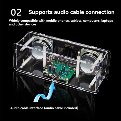 2-Channel  Speaker DIY Kit Stereo Amplifier Board Electronic Products Assembly Welding Practice Part with Shell 2