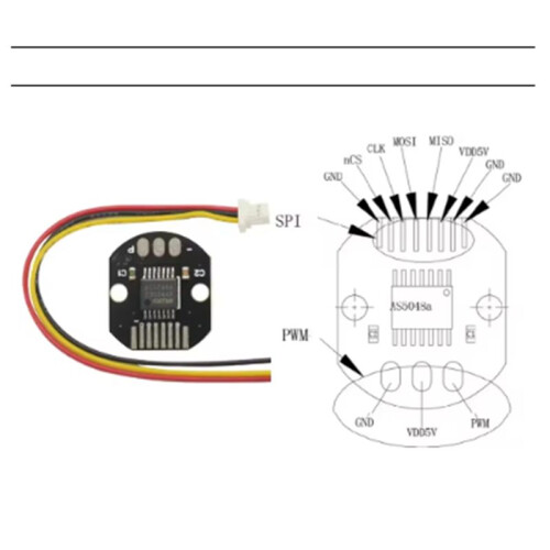 AS5048A Magnetic Encoder PWM/SPI Interface High Precision 14 Bit Brushless Motor AS5048A Encoder SPI/I2C Module Board 1
