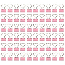 60 Pcs Metal Binder Clips with Heart Shaped Handle Heart Shape Binder Clips Heart Hollow Out Metal Binder Clips
