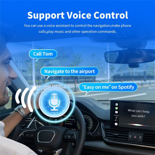 Wireless  Car Adapter 2 in 1 Wireless Carplay Support for Wired Carplay Plug &  Auto USB Type C Adapter 2