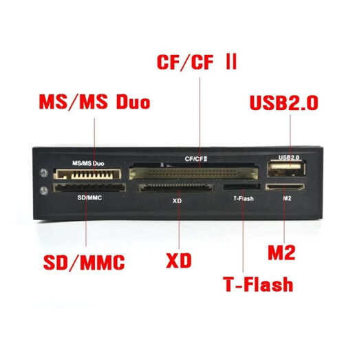 For PC Case Inbuilt Card Reader USB HUB TFlash Memory Card Writer Adapter for 3.5inch HDD Hard Disk Drive 2