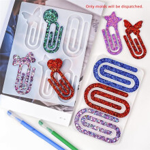 Lesezeichenformen Aus Kunstharz, Silikon, 9 Mulden, Büroklammerform, Lesezeichen-Silikonform für Epoxidharz-Clips, Lesezeichenform