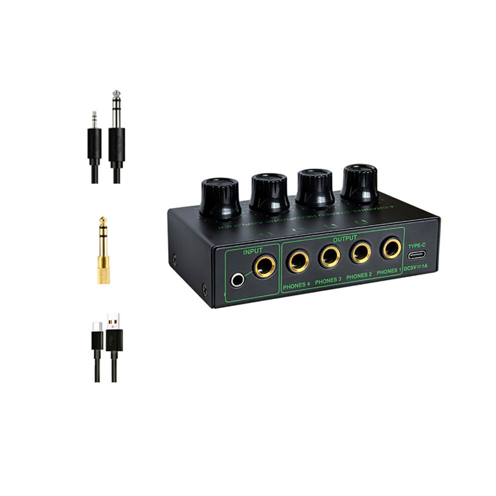 4 Channel Low Noise Stereo Audio Amplifier Professional Headphone Amplifier For Sound Mixer Pc Guitar Set 2 6032544034672