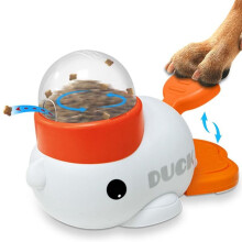 Dog Slow Feeder Puzzle Toy, Interactive Duck Shaped Puppy Treat Feeding Food Dispenser Stimulation Toys for Cats Dogs