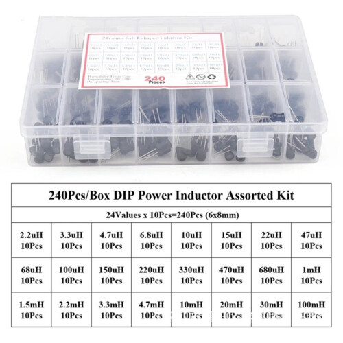 Electrolytic Capacitor Electrolytic Capacitors Kit 24Value Range 2.2uH-100mH Capacitors Assortment 240pcs Kit 1