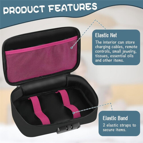 Discreet Lockable Toy Storage Bag, Locking Storage Box Toy Organizer Case Organizer Container with 2 Drawstring Bags 2