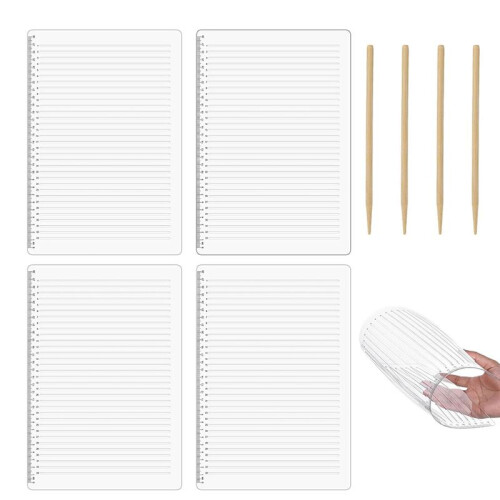 4Pcs Straight  Stencils,  Stencil Template for Journaling Spacing, Lettering Guide 11 Inch Scale Writing Ruler 1