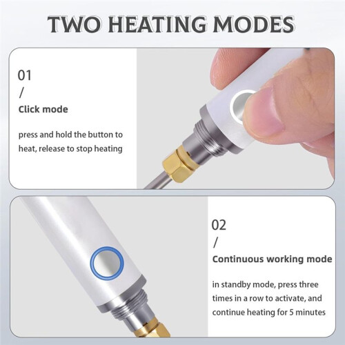 Rechargeable Dual-Heating Thread Burner Kit, Cordless Thread Zapper with Replacement Tip, for Jewelry Making,Beading 2