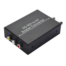 Full HD 1080p 3G SDI to AV SDI Scaler Converter 3G/HD/ SDI to R/L CVBS Adapter Converter EU Plug