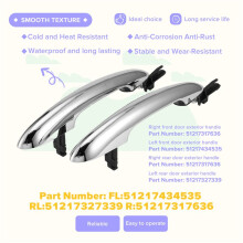 4pcs/Set Exterior Door Handle for  Cooper Clubman F54 F55 F56 F57 F60 FL:51217434535 RL:51217327339 R:51217317636 A