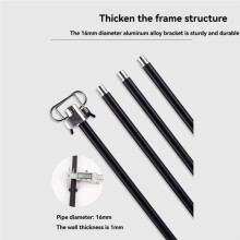 Camping Lamp Stand with Double Hooks Aluminum Alloy Foldable Lamp Pole Telescopic Outdoor Light Holder Lamp Hanger