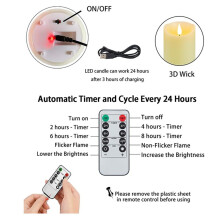 Flameless Candles with Rechargeable Battery, Electronic Candles, Led Candles for Wedding, Halloween, Christmas 3x7inch