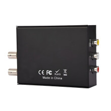 Full HD 1080p 3G SDI to AV SDI Scaler Converter 3G/HD/ SDI to R/L CVBS Adapter Converter EU Plug