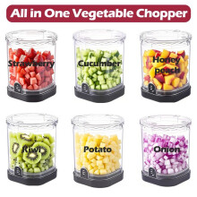 Tritaverdure e Tagliafrutta, Affettafrutta, Tagliaverdure con Contenitore, Affettaverdure Manuale Veloce, Gadget da Cucina
