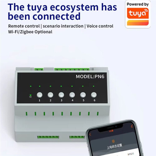6CH Tuya  WIFI 16A Relay  Module Power Remote Control Appliance Control Relay Module 110V-240V 2
