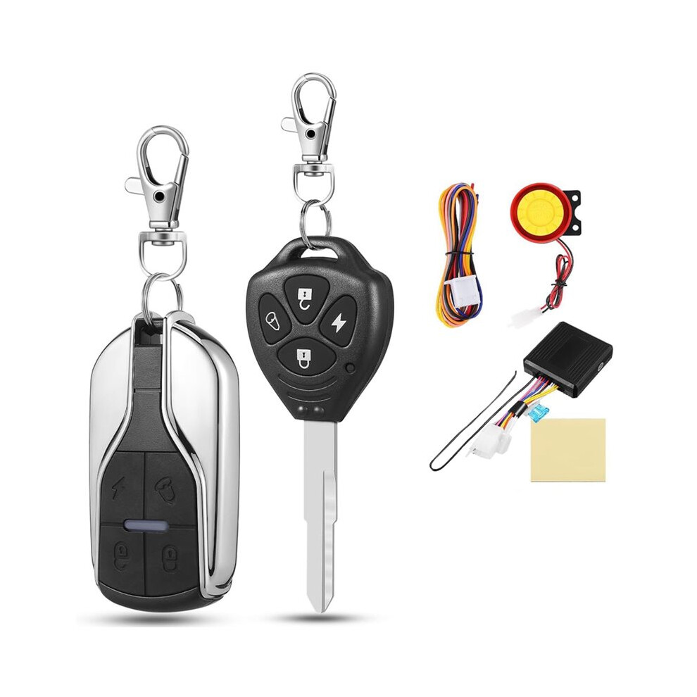 Motorcycle Bike Anti-Theft Alarm System, 12V Anti-Theft Security Burglar Alarm System Remote Control Security Kit 4711833453203