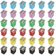 36Pcs Fuse Automotive Low Profile Box Shaped Fuses Assortment Kit (20A,30A,40A,50A,60A,80A) Square Automotive Fuse Box