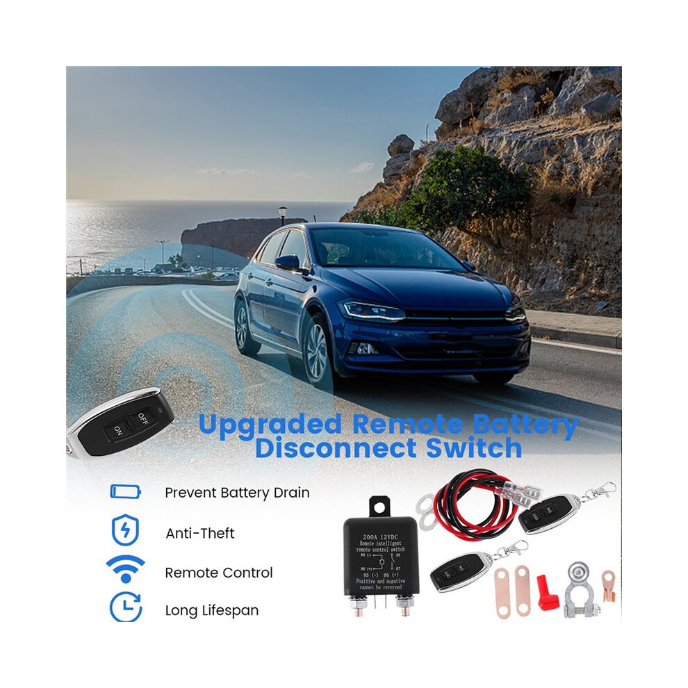 12V Battery Relay Remote Control Battery Disconnect Cut Off Isolator Anti-Theft Battery For Car 6032603731887