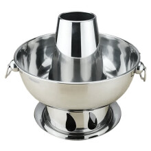 1.8 Liters High Quality Stainless Steel Hot Pot, Chinese Fondue Lamb Chinese Charcoal Hotpot Outdoor Cooker Picnic