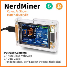 1060KH/S NMMiner NerdMiner Verbessertes Harshrate 2,4 Zoll Display Bitcoin Crypto Solo Lottery Miner NerdMiner