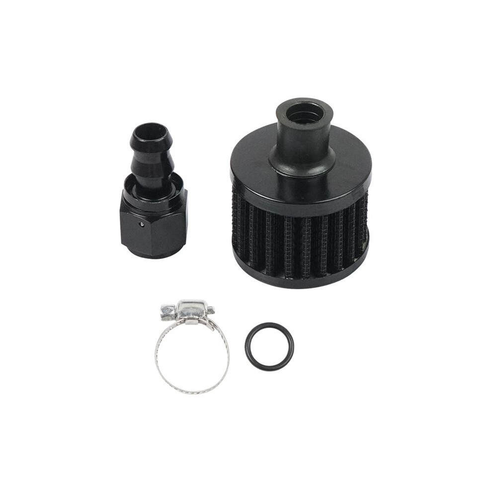 Universal 12Mm Small Motorcycle Cold Air Intake Filter Kit Crank Case Vent Cover Breather With Push Ends Straight An8 6033077630775