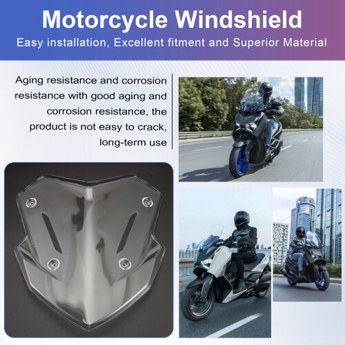 Motorcycle Windshield Windscreen Wind Shield Deflectore Screen for  XMAX300 X MAX 300 Tech MAX 2025+ Transparent 2