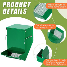 2 Pcs Rabbit Feeder for Cages Small Animal Food Dispenser with Lid Metal Chicken Grit Oyster Shell Feeders Outside