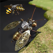 3D Bumblebee Model Kits DIY Puzzle Mechanical Insect Brass Steampunk Electric DIY Gift Hobby for Men