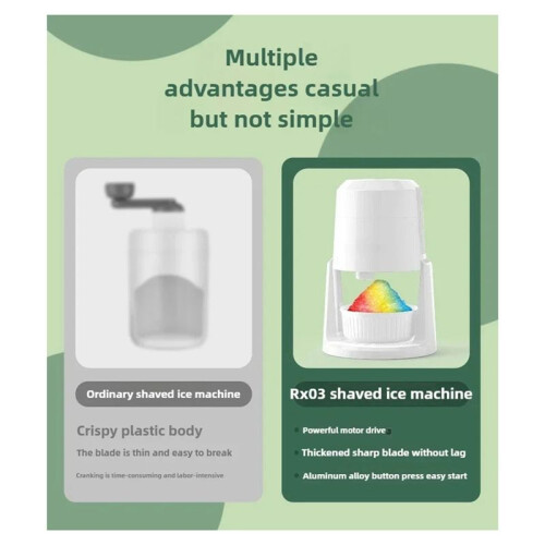 Automatic Ice Shavers Small Home Electric Ice Shaved Machine Two Speed Adjustable Ice Shaving Machine Ice Crusher (US) 2