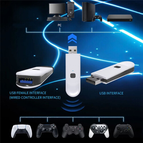 Adapter USB Receiver for PS3/4/5 for  ONE S  PRO Console  Wireless Controller Gamepad Dongle Adapter 1