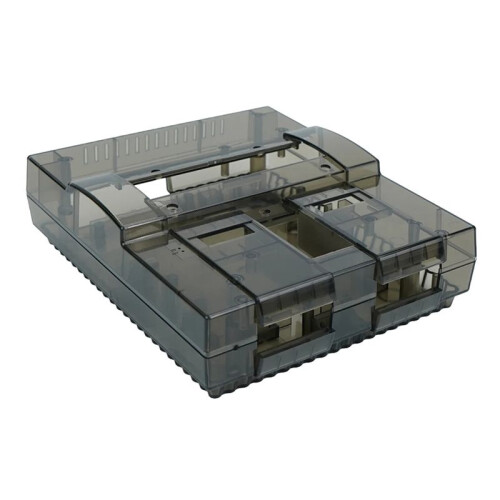 Replacement Shell Case for  SNES SFC US Version Retro Gaming Consoles Translucent Case Transparent Black 1