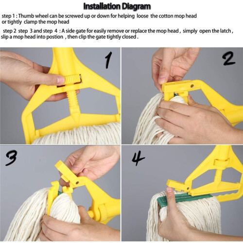 3PCS Loop-End Cotton String Mop ,String Mop Refills, Mop  Replacement for Home/Industrial/Commercial Cleaning 2