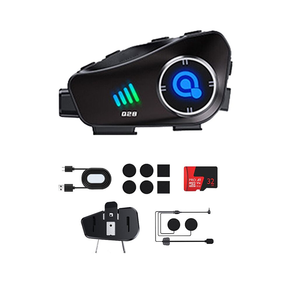 With 32G Tf Card Motorcycle Dvr 1080P Video Wifi Camera Recorder Handsfree Call Hd Waterproof Headphone Helmet Headset 4712402120113