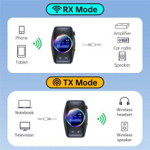 2in1 BT Audio Transmitter Receiver Real Status Display Wired Speakers/Amplifiers Support Desktop Computer Notebook