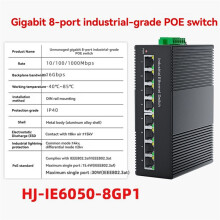 8-Poorts Industriële Poe- 100/1000 Mbps Din-Rail, Plug-And-, voor Fabrieksautomatisering en Bewakingssystemen