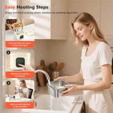 Cordless Electric Lunch Box for Adults Kids Powered,Food Warmer Type-C ,Portable Heated Lunch Box for Work Go to School
