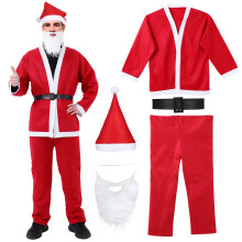 Santa Claus Rood Met Hoed Baard En Broek