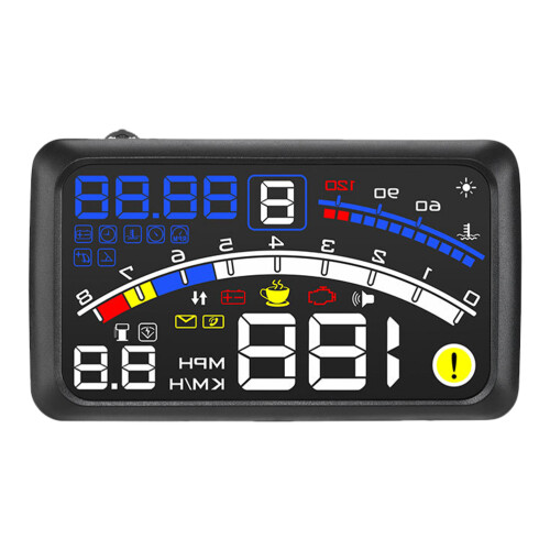 4St Multifunctionele Zwarte Auto Hud Speedometer Met Alarm 1