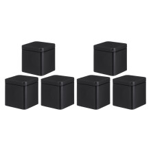 6Stk Schwarze Kleine Metall-Boxen Für Tee, Und Haltbar