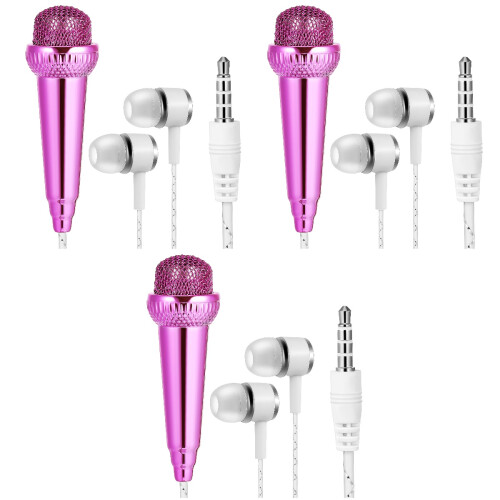 3Pcs Mini Portable Mic Plastic Phone Microphone for Recording 2