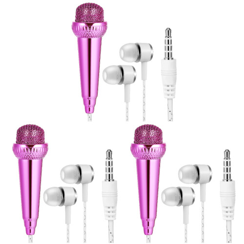 3Pcs Mini Portable Mic Plastic Phone Microphone for Recording 1