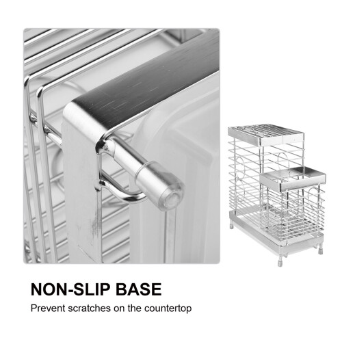 Küchenrack Besteckhalter Schneidebrett Organizer Silber 2