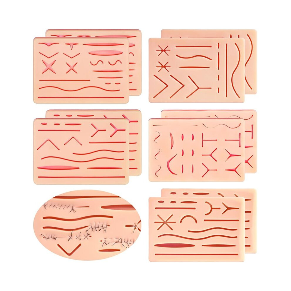 Unisex 10 Pcs Suture Practice Pads 3 Layer Suture Pad Kit With Wounds Hard To Rip Tear Or Break For Nurses Training Practic