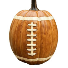 Football Pumpkin Decor, Resin Ornament, Halloween Fall Desktop Figurine for Indoor Outdoor Living Room Decoration