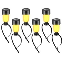 6Pack Solar Pool Lights Warm RGB LED, Suitable for Ground/Metal Frame Pools Outdoor Pool Lighting
