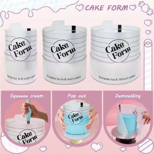 Adjustable Round Ring Mould for Cake,Retractable Tools for Fondant,Mousse Cake Ring,Acrylic Ring,Cake Tools 8inch 2